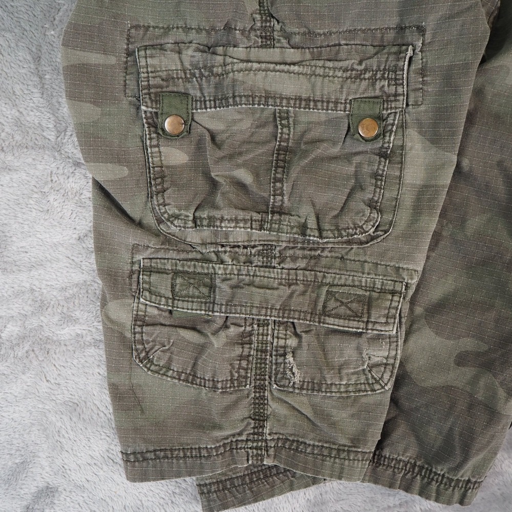 Lazer Utility Workwear Ripstop Camo Cargo Shorts Sz 33 Y2K Baggy Camouflage - Picture 8 of 12